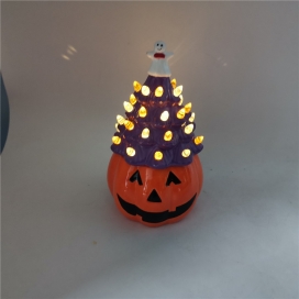 CERAMIC HALLOWEEN DECORATION WITH LED